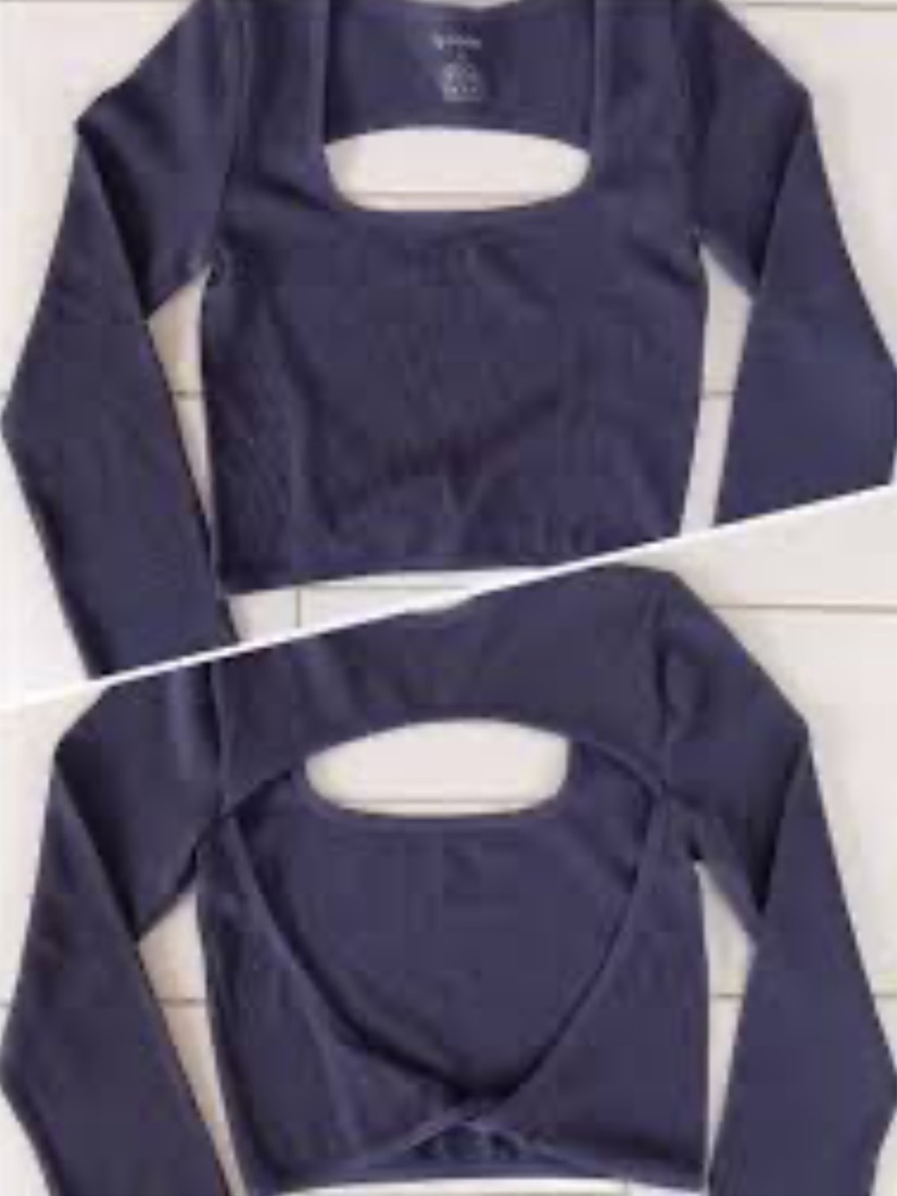 By Together navy blue ribbed long sleeve